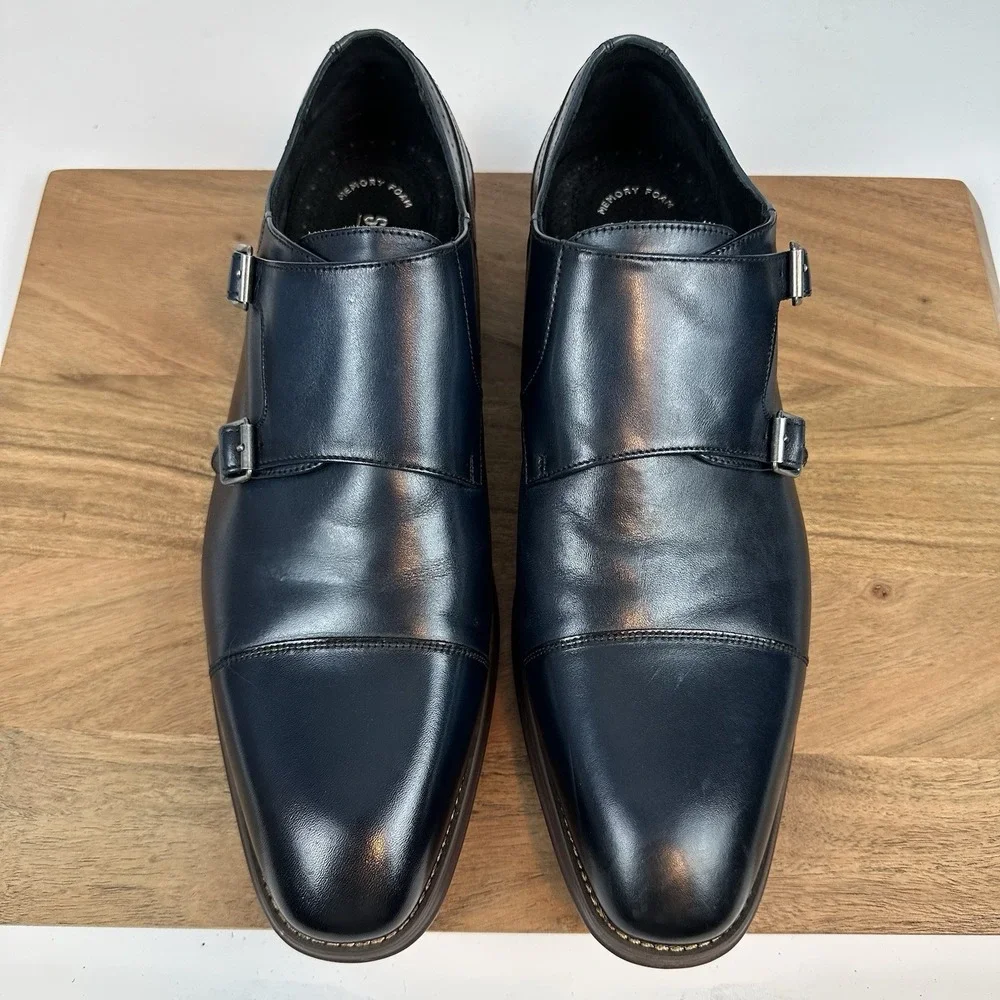 Mens Stacy Adams Bayne Slip On Leather Black Shoes Dress Shoes‎ Size 11.5 D EUC